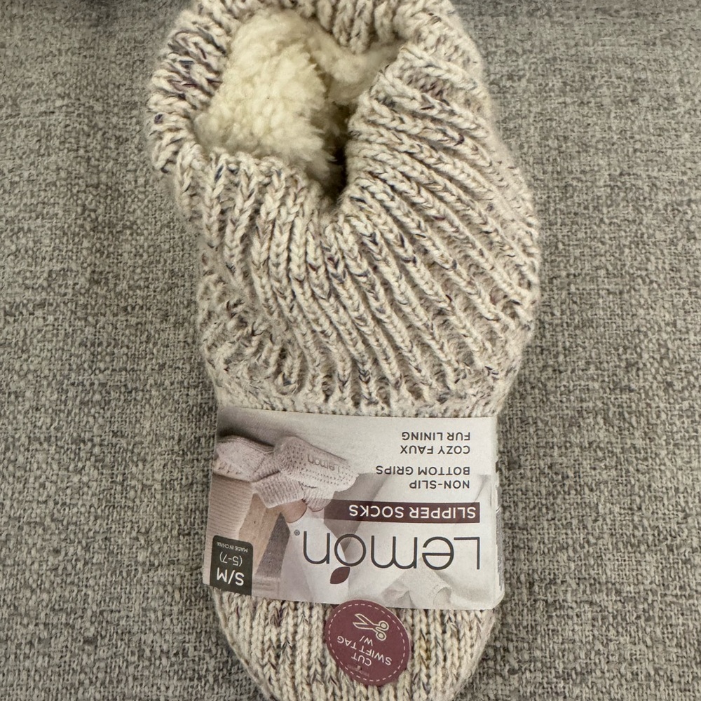 New lemon slipper socks